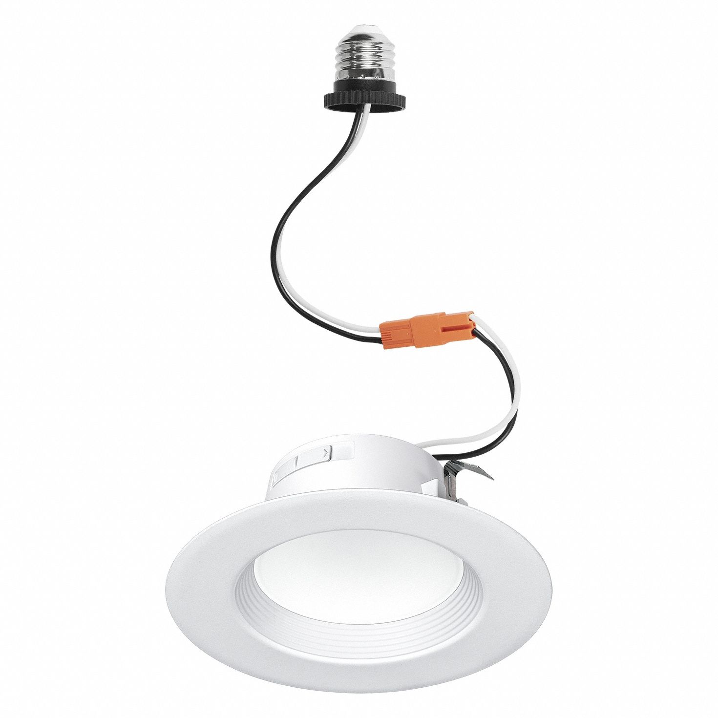 LED Downlight Retrofit: 4 in Dia, 700 lm, 2700K/3000K/4000K/5000K, 8 W, 120V AC, 2 3/8 in Overall Ht