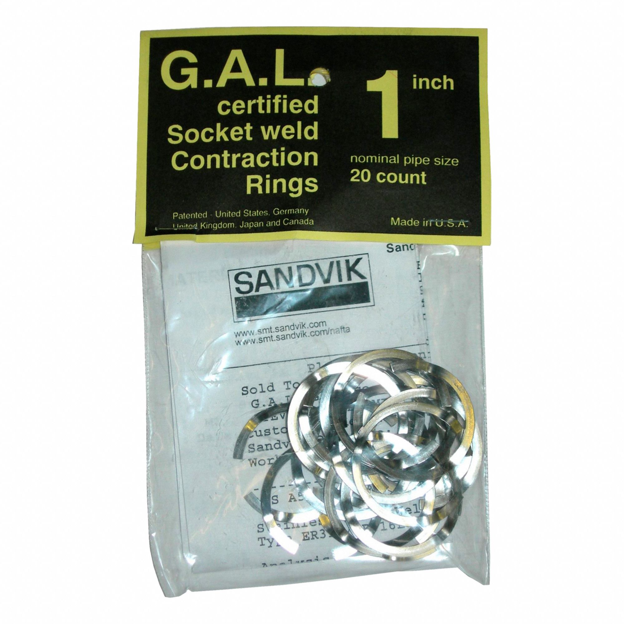 GAL GAGE SOCKET WELD SPACER RING,STNLSS STL,PK25 - 1005439 - LENGAP0.75 ...