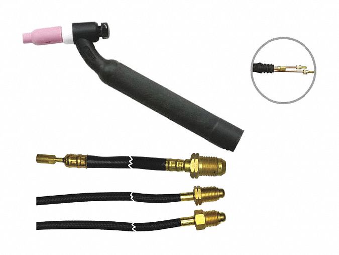 18 SERIES WATER-COOLED TIG TORCH, 350 A, HANDLE, HOSES, MEDIUM BACK CAP, POWER CABLE