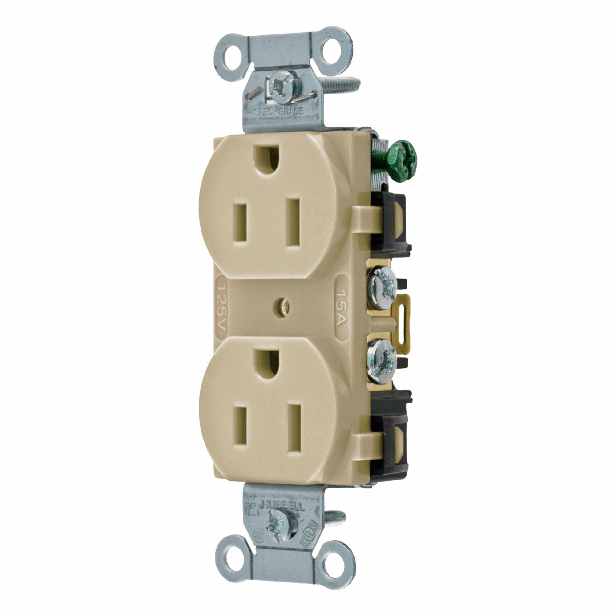RECEPTACLE DUPLEX IVORY 15A-125V
