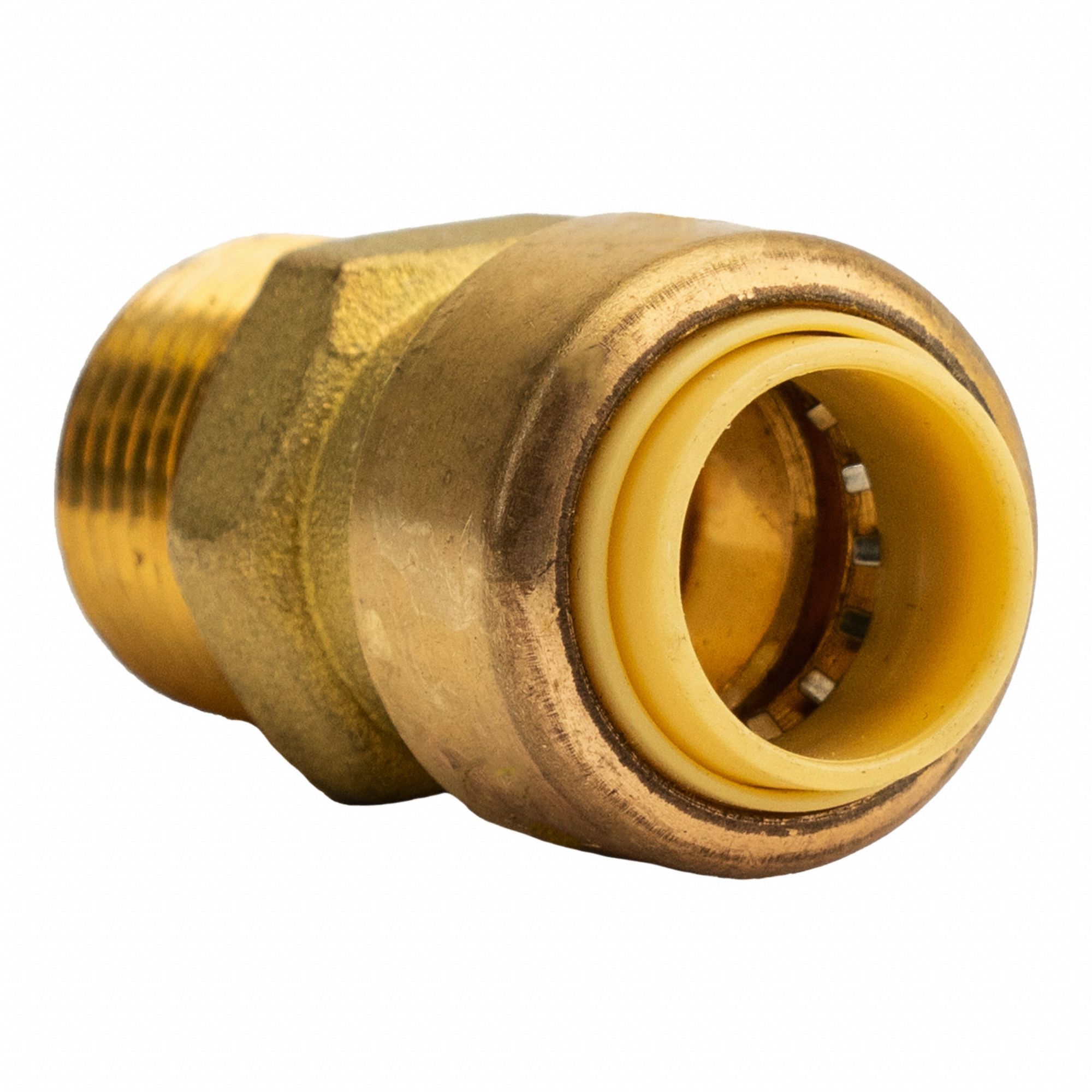 Adapter: 3/8 in OD x 3/8 in Pipe Size, Push-to-Connect x MNPT, Brass