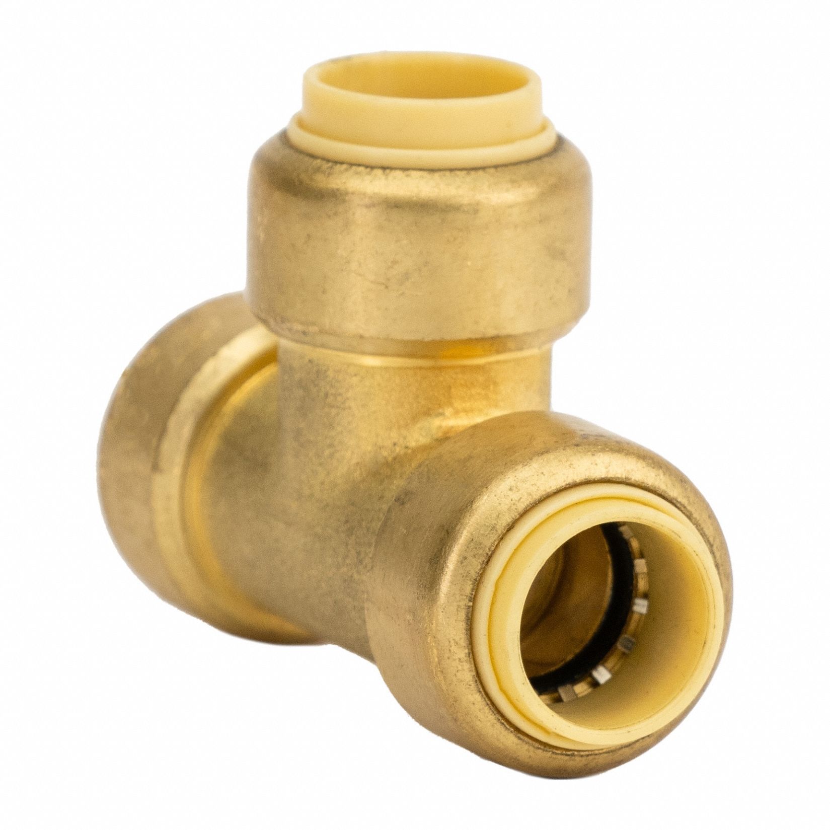 Tee: 3/8 in OD x 3/8 in OD x 3/8 in OD Size, Brass, Coupling