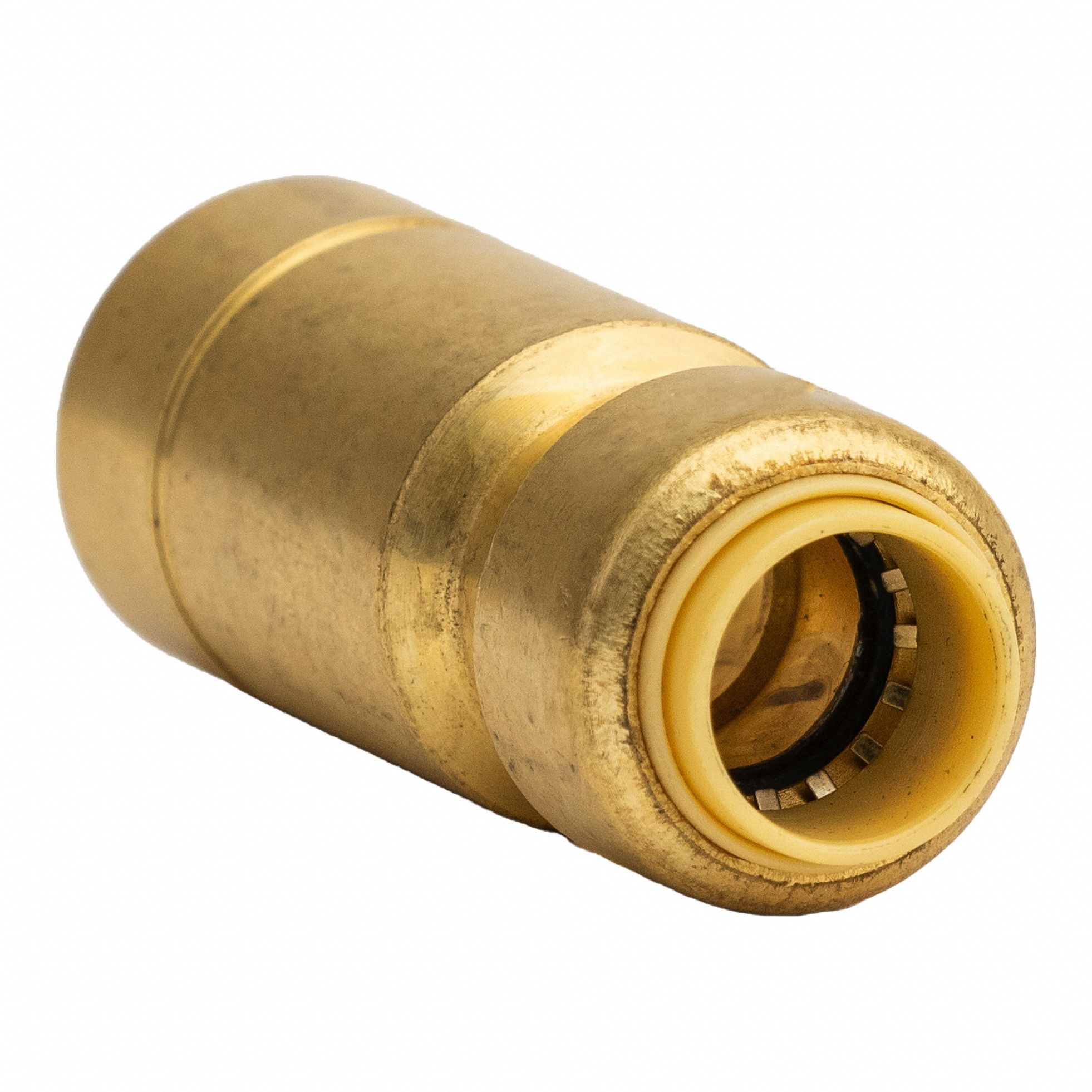 Push Reducing Coupling: 3/4 in OD x 3/8 in OD Size, Tube x Push-to-Connect, Brass