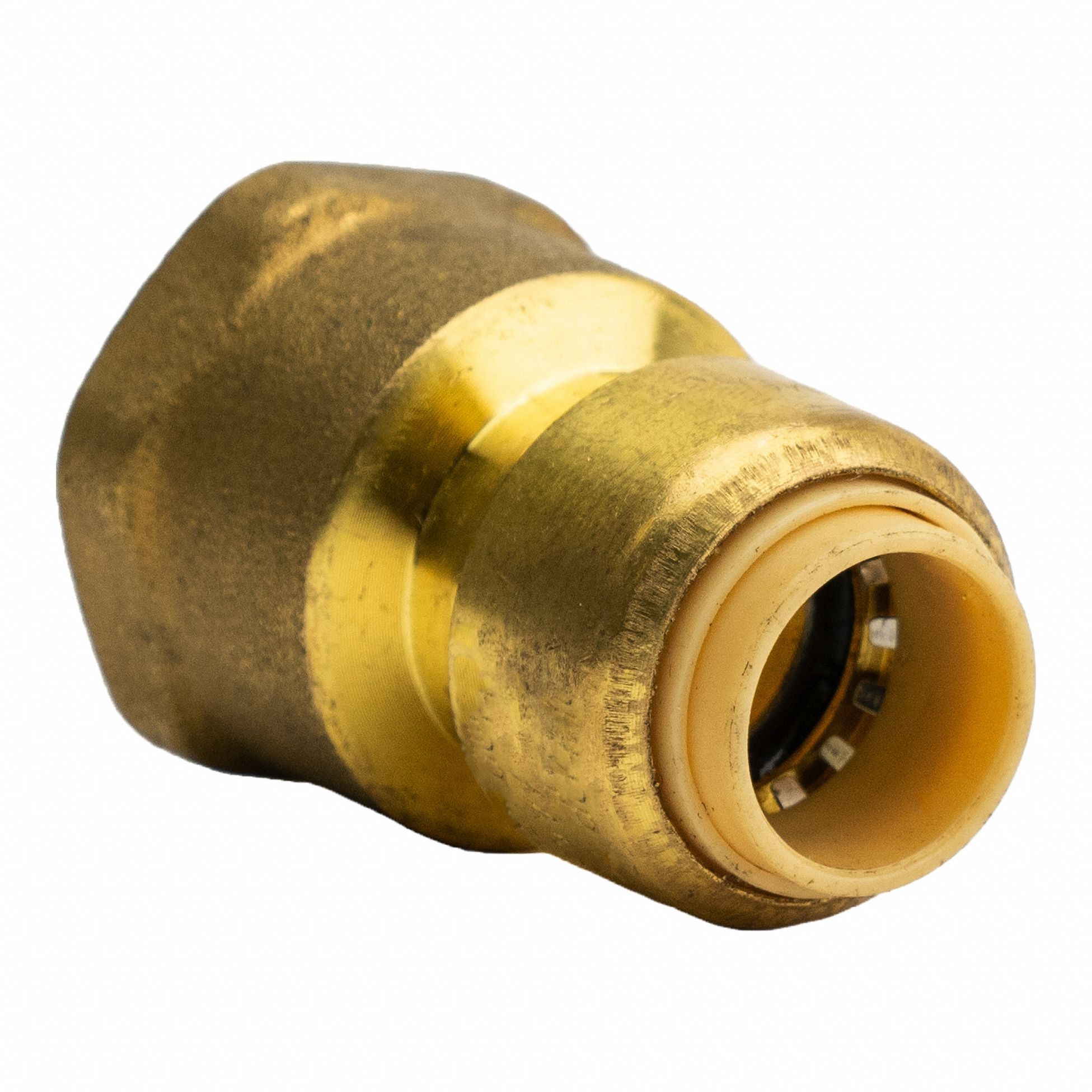 Adapter: 3/8 in OD x 1/2 in Pipe Size, Push-to-Connect x FNPT, Brass