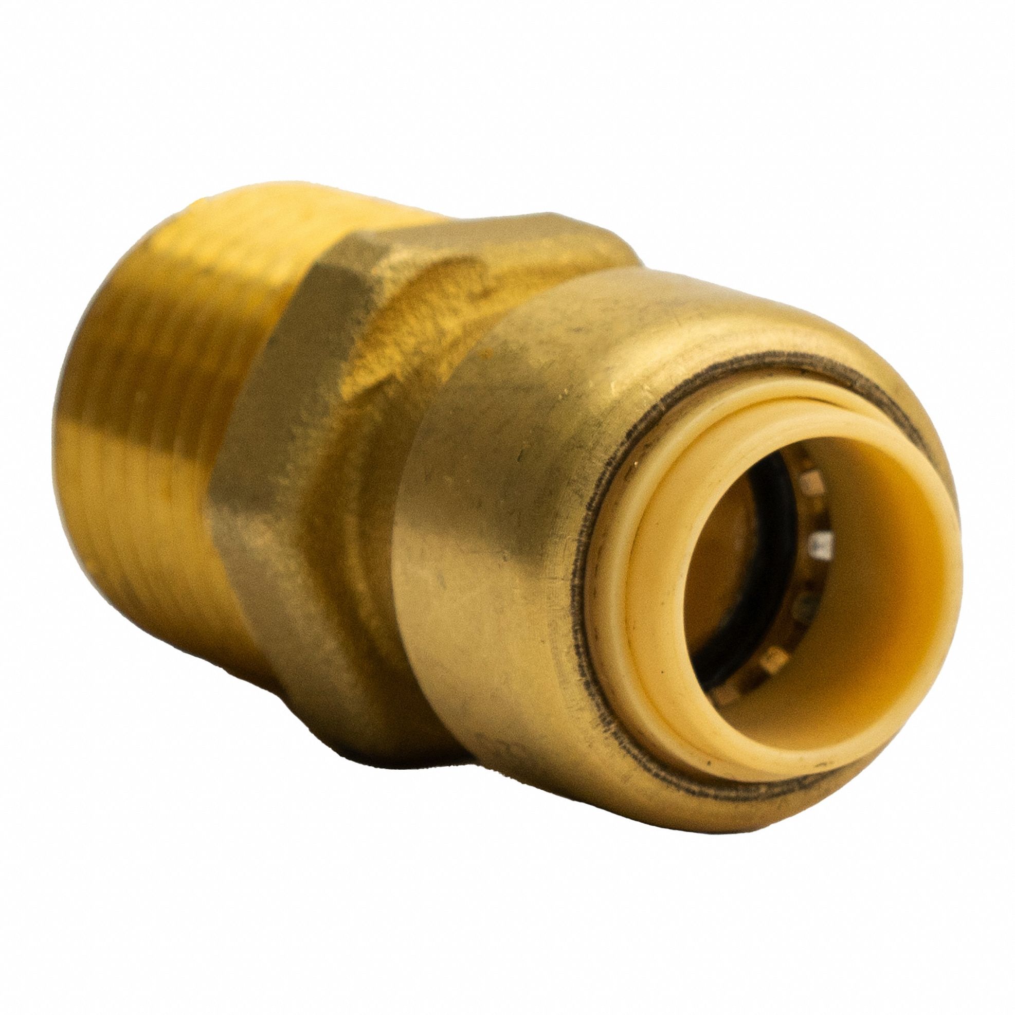 Adapter: 3/8 in OD x 1/2 in Pipe Size, Push-to-Connect x MNPT, Brass