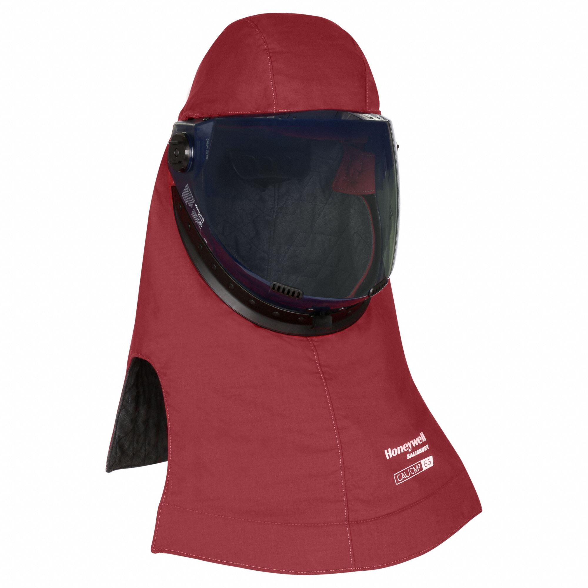 Arc Flash Lift Front Hood: 4 PPE CAT, 65 cal/sq cm ATPV, GlenGuard® ( 17.2 oz/sq yd ), Red