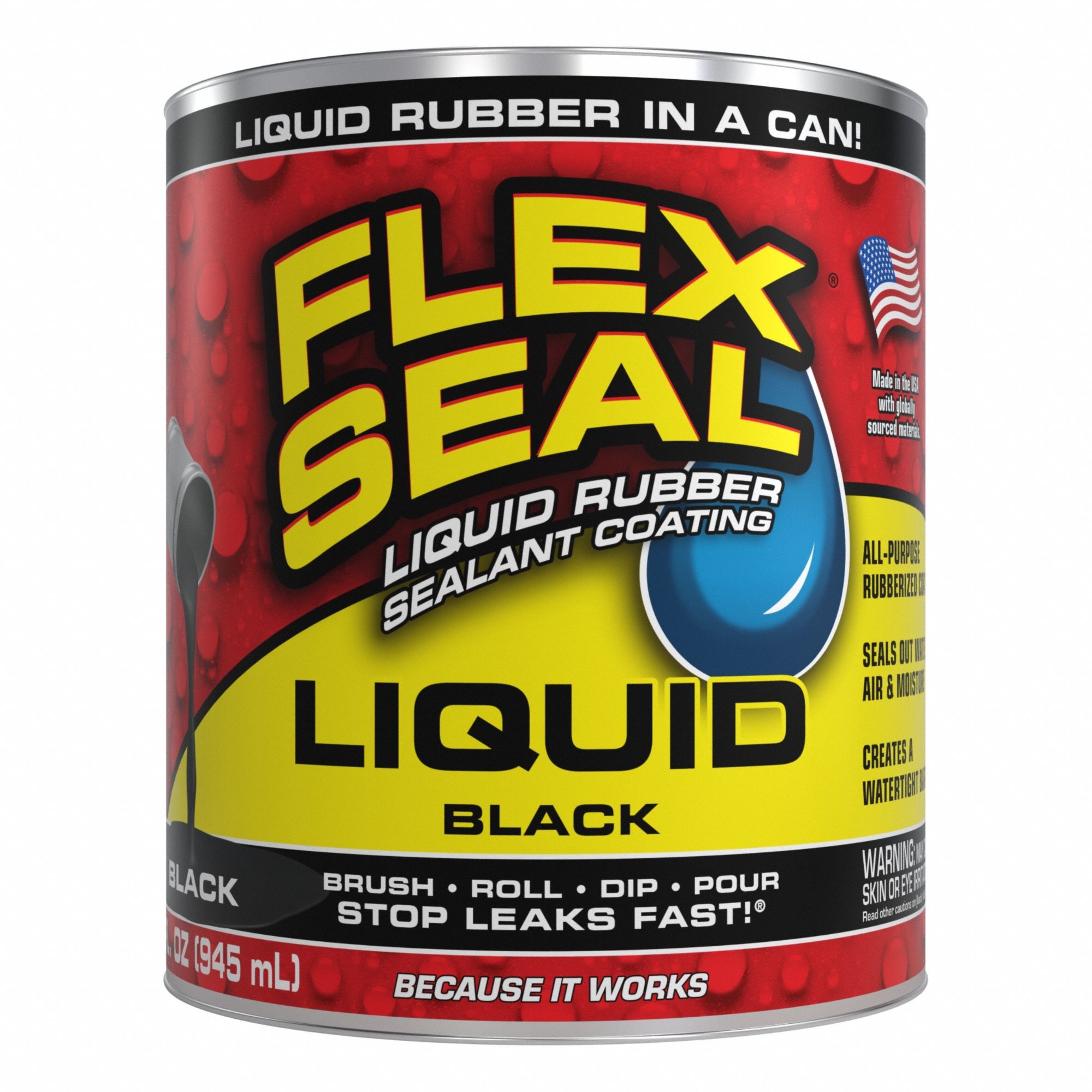 Leak Sealer: Rubber, Black, 32 oz Container