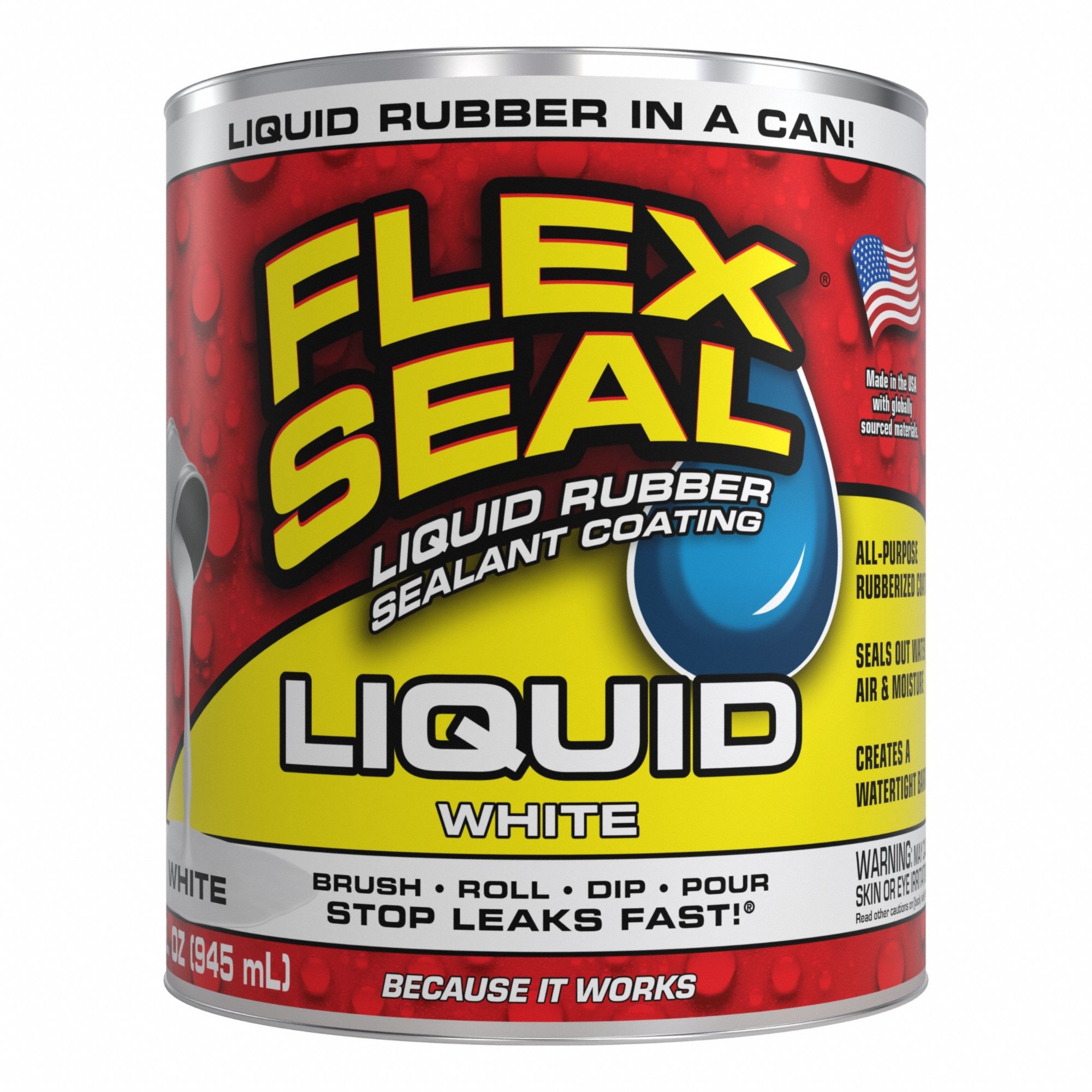Leak Sealer: Rubber, White, 32 oz Container
