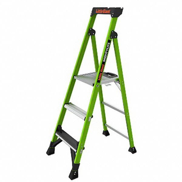 FIBERGLASS STEPLADDER,5 FT X 21 IN W