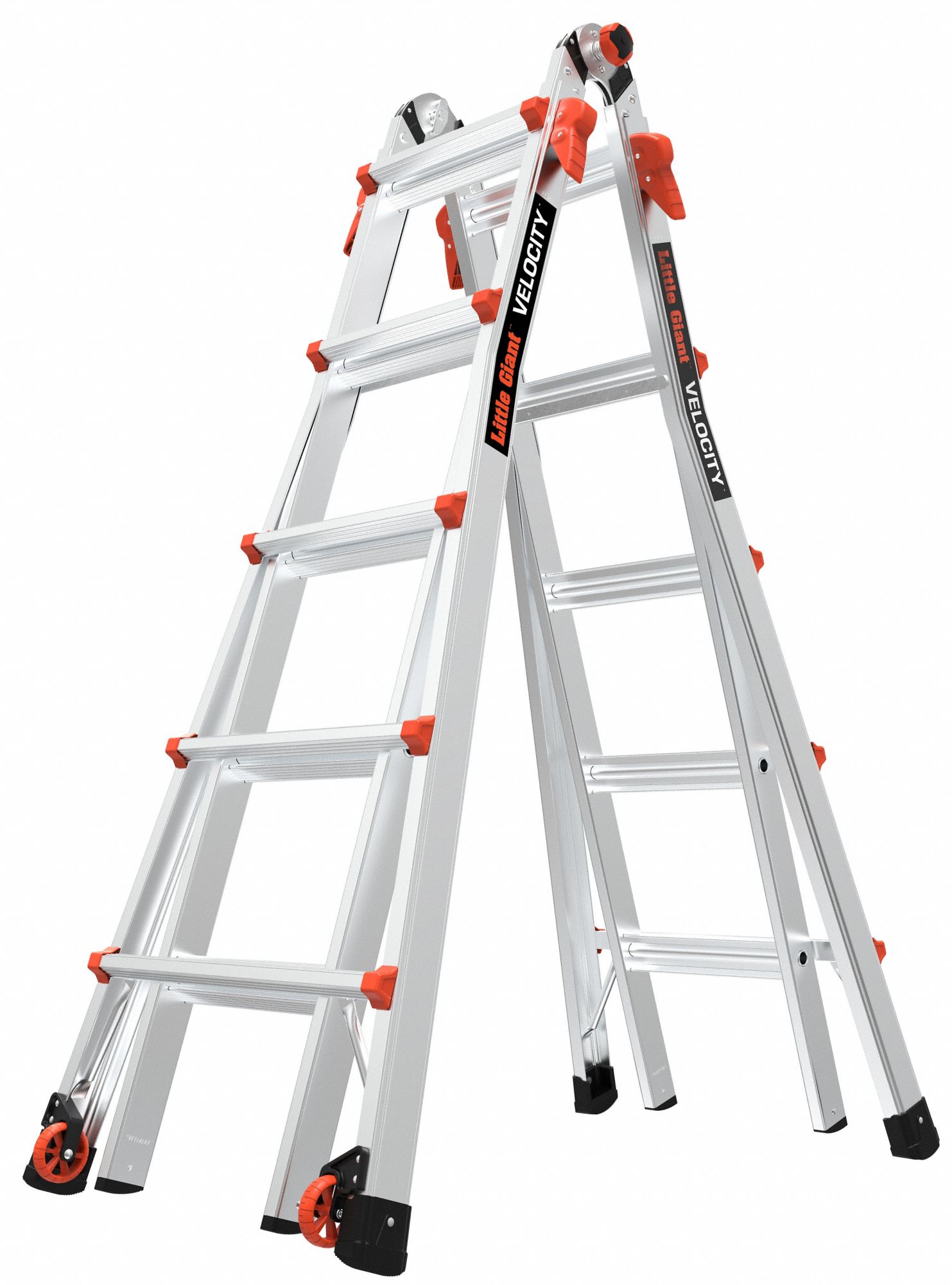 MULTI-PURPOSE LADDER, MAX LOAD 300 LBS, 9 IN, 5 FT 7 IN, 5 TO 8 FT, 27 IN, ALUMINUM