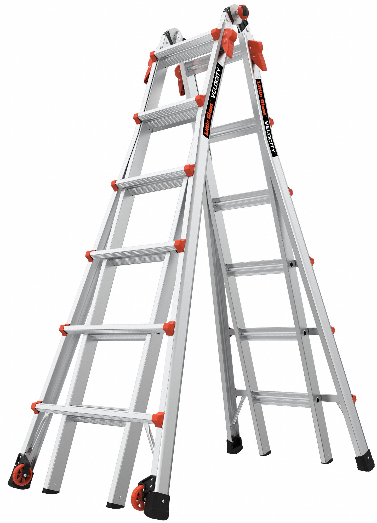 MULTI-PURPOSE LADDER, MAX LOAD 300 LBS, 9 IN, 1 TO 3 FT, 6 TO 11 FT, 31 IN, 6 FT 7 IN, ALUMINUM