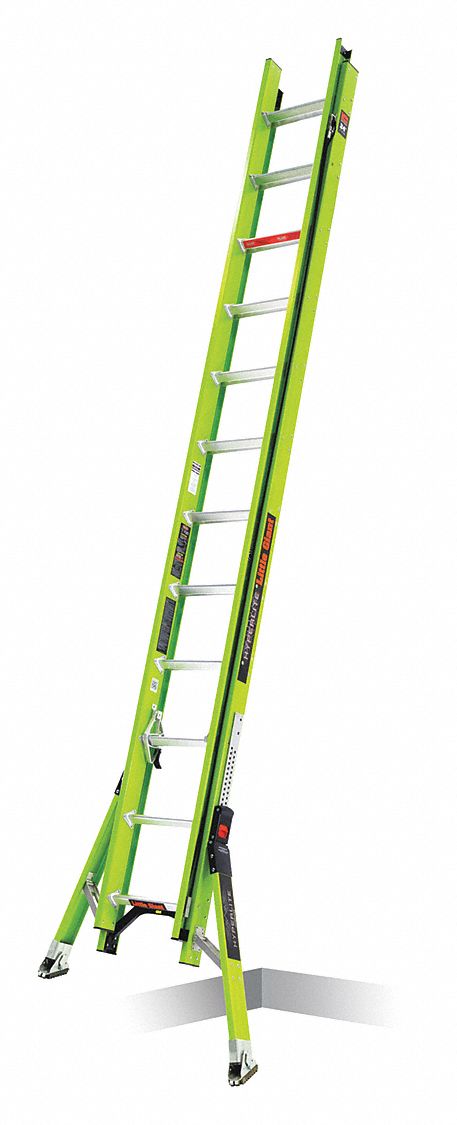 EXTENSION LADDER, SURE SET SWIVEL, V-RUNG, CAP 375 LB, 24 FT X 22 1/2 IN, FGL