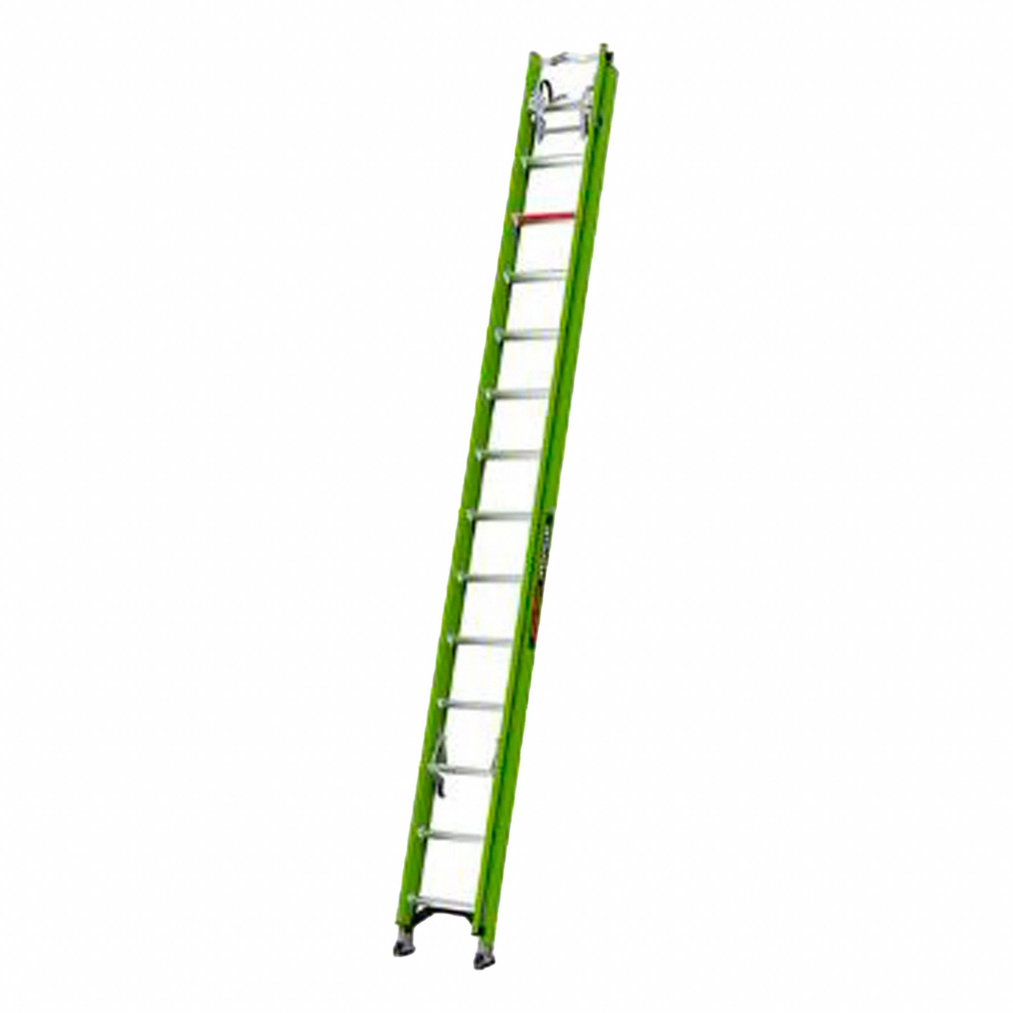 EXTENSION LADDER, SURE SET SWIVEL, D-RUNG, V-BAR, CAP 300 LB, 28 FT X 17 1/2 IN, FGL