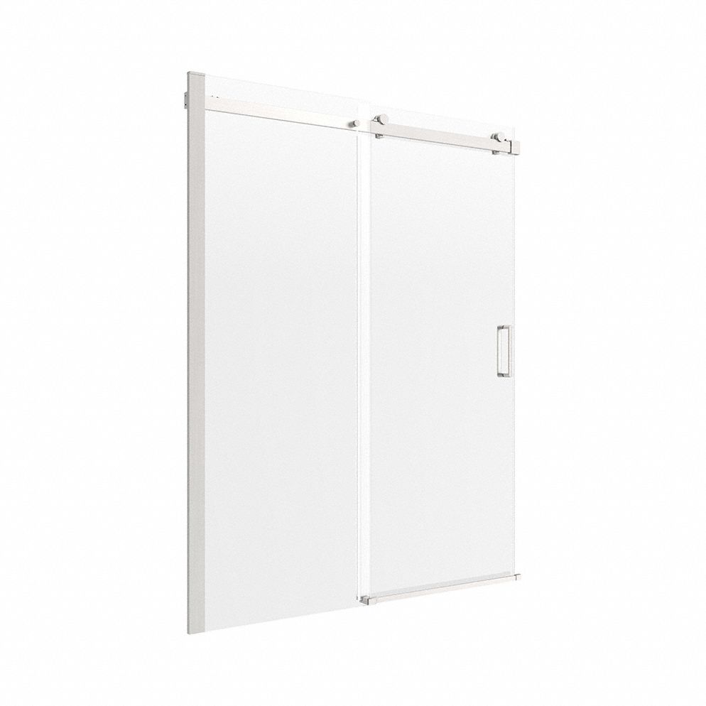 Shower Door: 46 7/8 in Min. Door Wd, 48 in Max. Door Wd, 74 in Overall Ht, Frameless