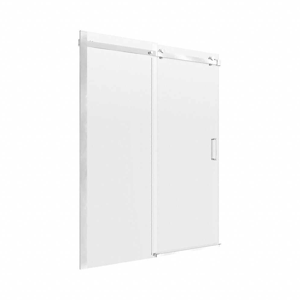Shower Door: 46 7/8 in Min. Door Wd, 48 in Max. Door Wd, 74 in Overall Ht, Frameless