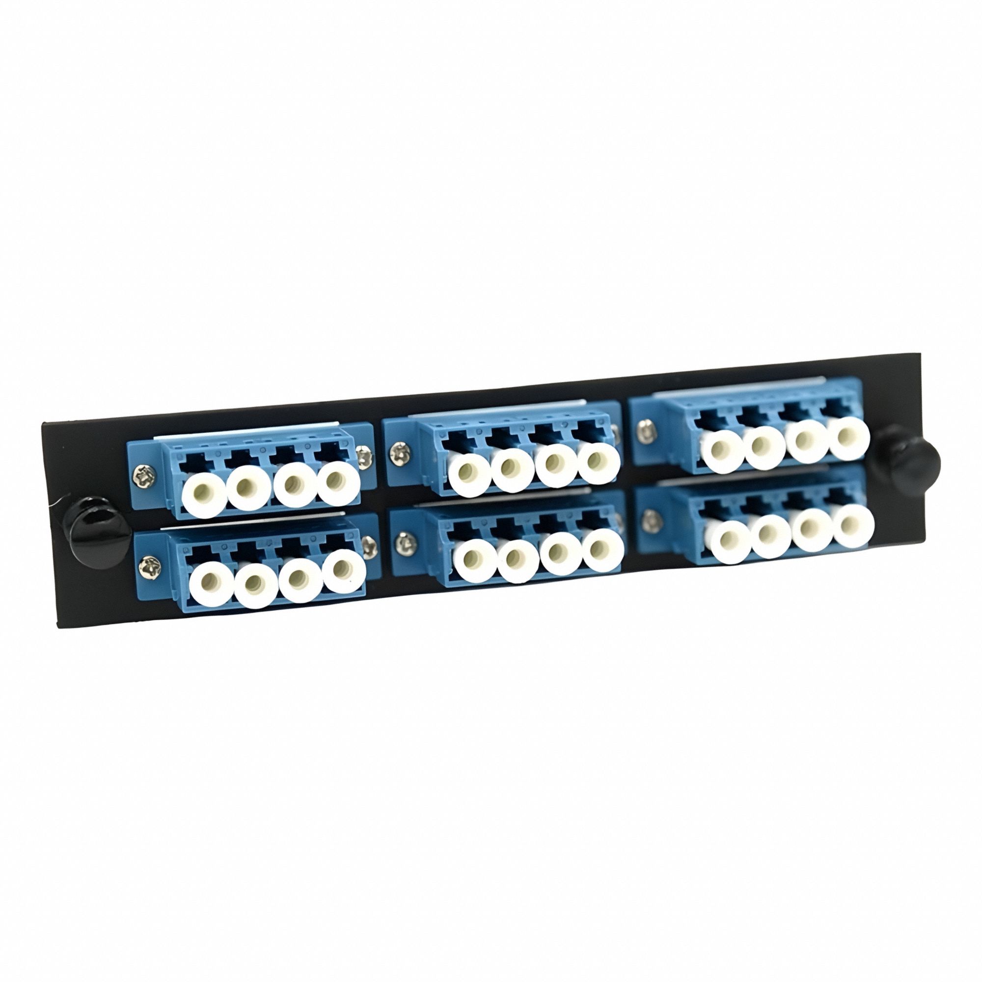 Fiber Optic Adapter Plate: Single Mode, OS2, 24 Fiber Ports, LC, UPC, Quad, Blue, LGX