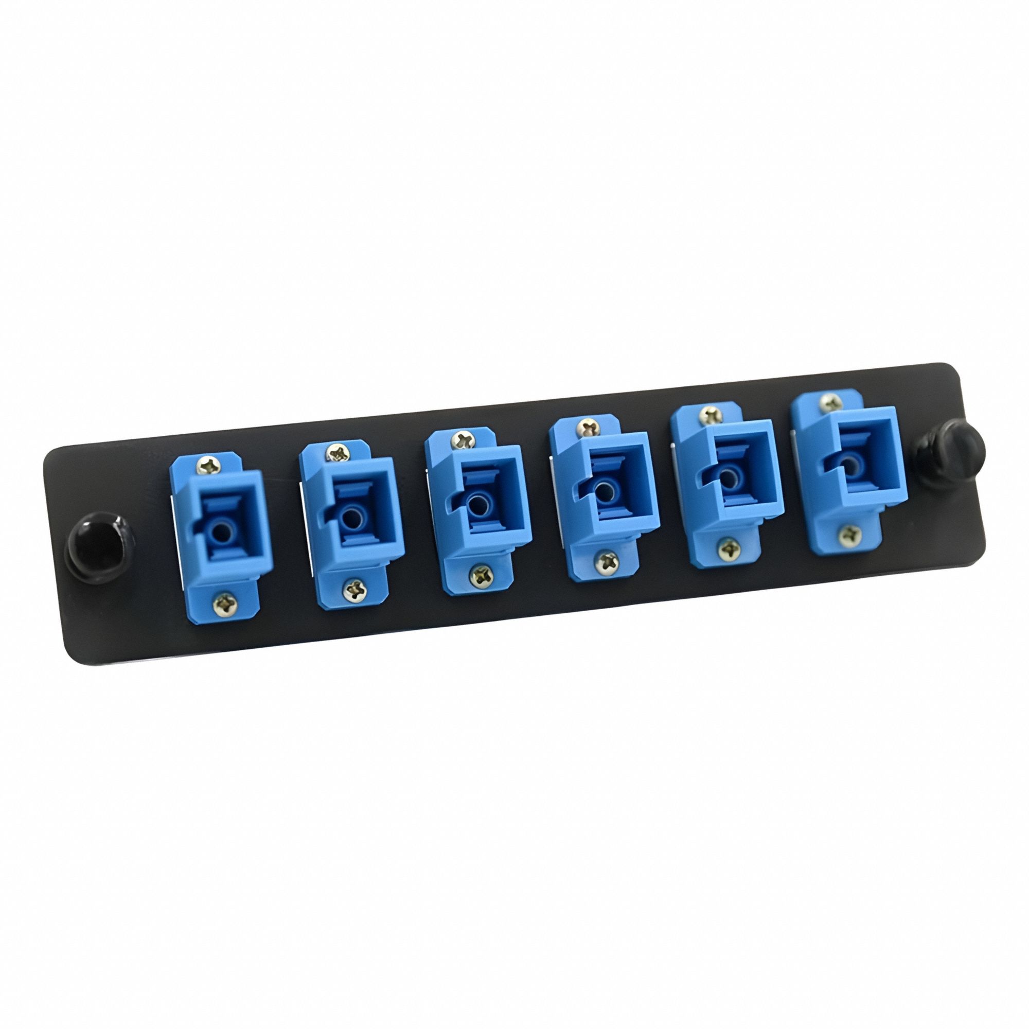 Fiber Optic Adapter Plate: Single Mode, OS2, 6 Fiber Ports, SC, UPC, Simplex, Blue, LGX