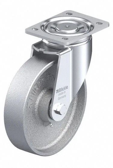 Plate Caster, Swivel, Metal, 9 5/8"H