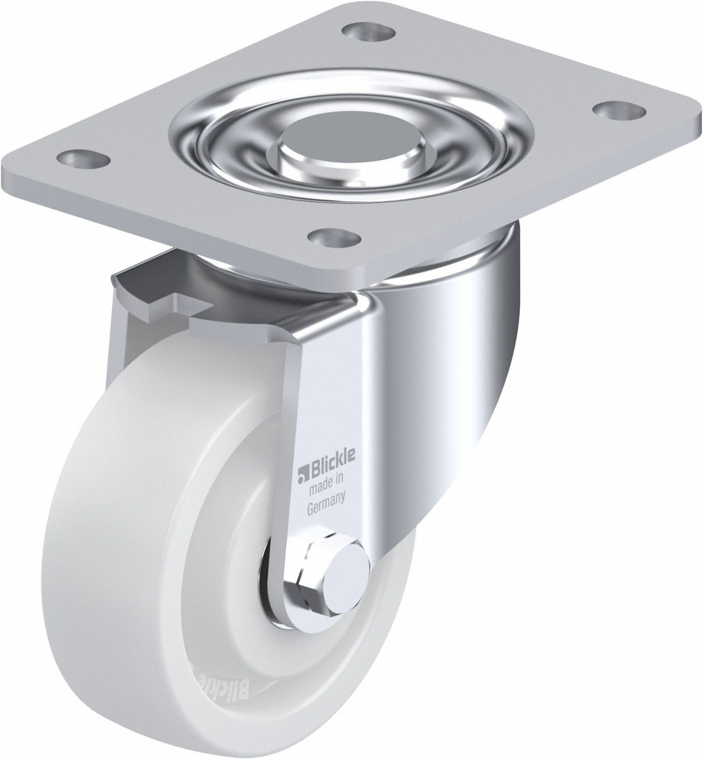 Plate Caster: Swivel, No Brake, 127 mm Wheel Dia, 37 mm Wheel Wd, 140 mm Mounting Ht