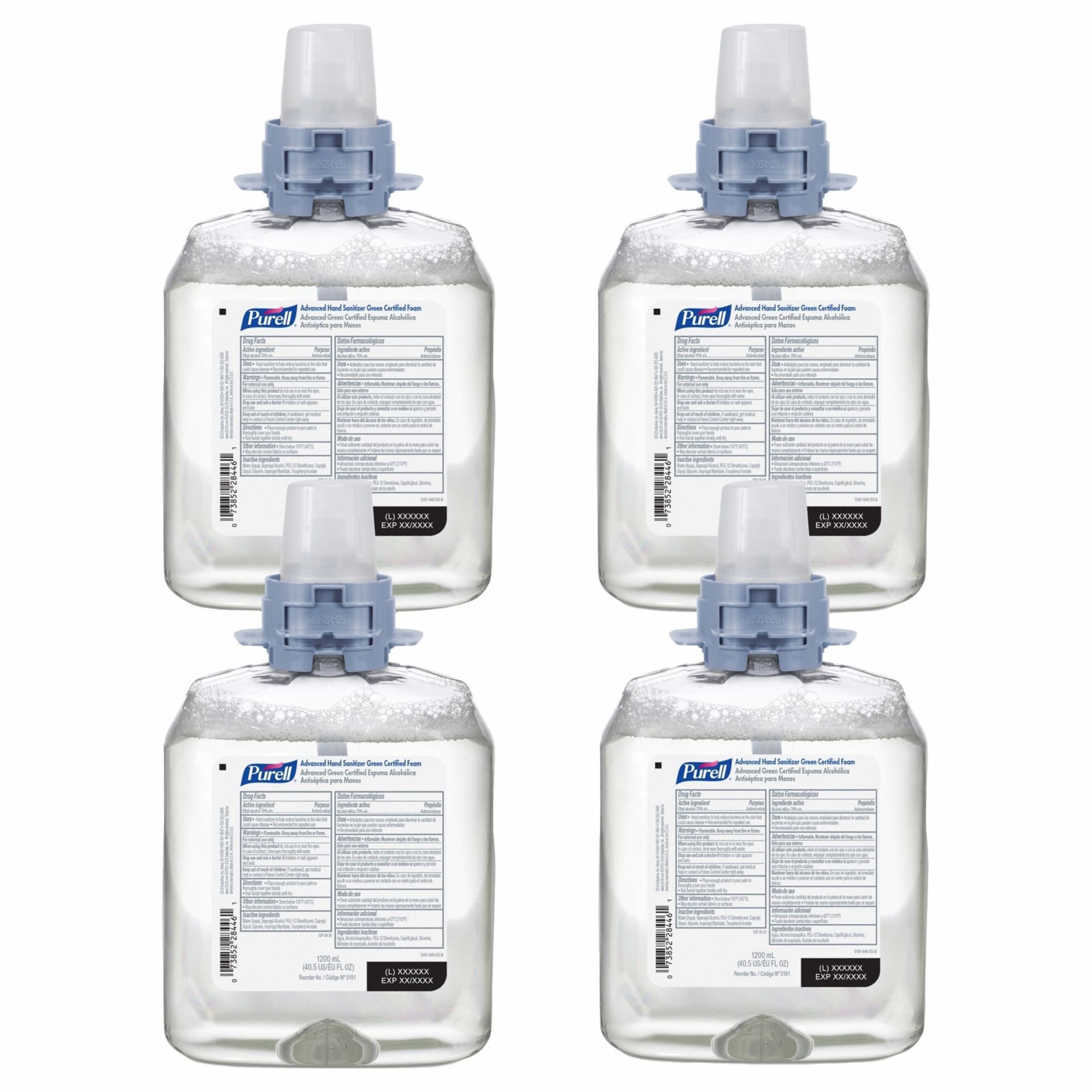 Hand Sanitizer, Cartridge, Foam, 1200mL, PK4