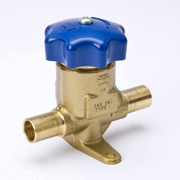 Diaphragm Valve: 1/2 in Female Sweat, Std Lg Body, 0.8 in Base to Port Center Ht
