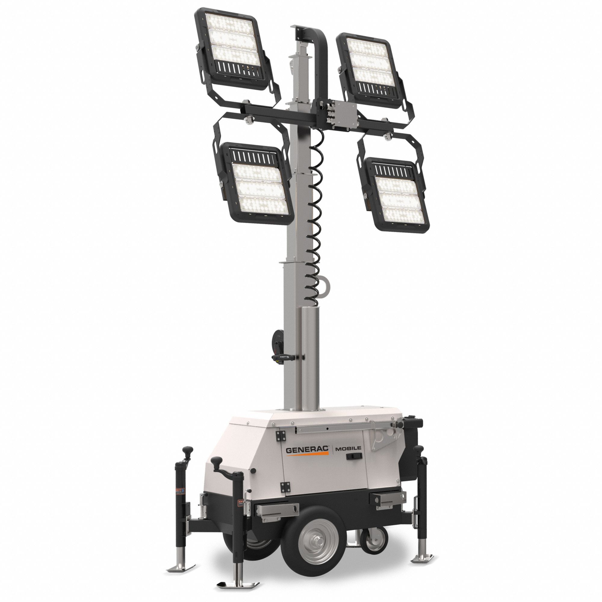 GENERAC Temporary Job Site Light, Cart, Corded (DC), Lumens 122,112