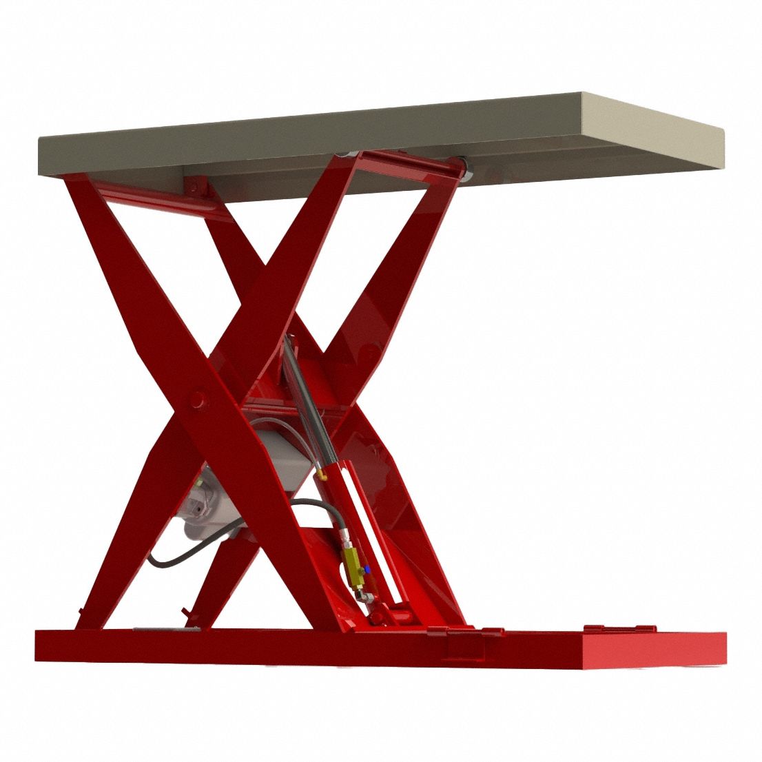 Scissor Lift Table: Electric, 550 lb Load Capacity, 31 1/2 in Max Lifting Ht, 115V AC