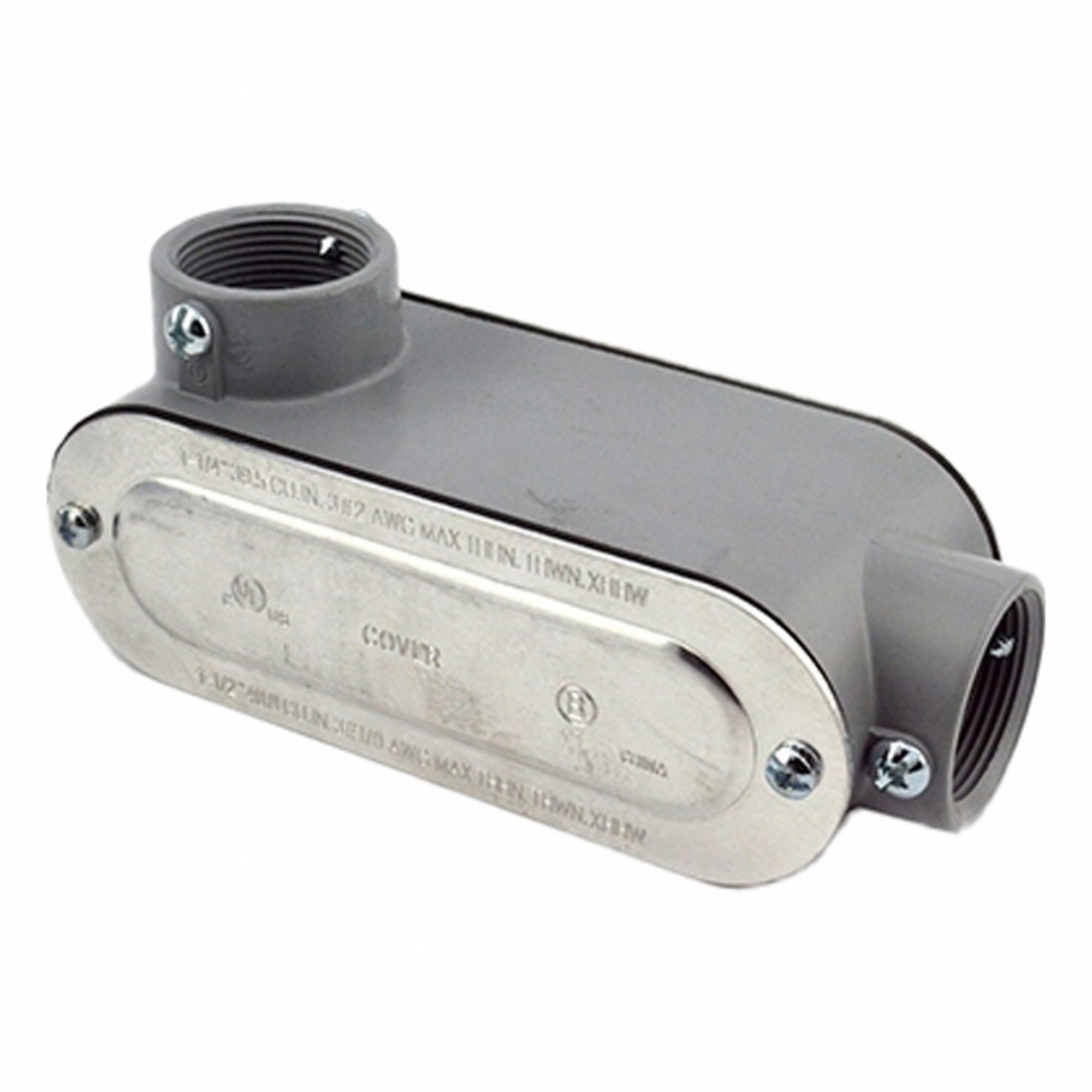 Metallic Conduit Outlet Bodies: Die Cast Zinc, 1 1/4 in Trade Size, LR/LL Body, Threaded Hub