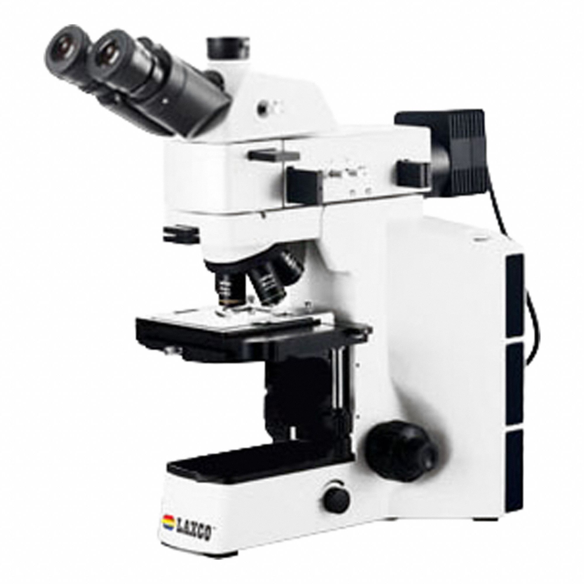 LAXCO, INC Microscope: Compound, Trinocular, 5X to 50X, 22 mm Optical Field of View, 18 in x 20 in (MPN LMC4-MT5). Key specifications — Stand Type: Compound/Upright; Base Dimensions: 18 in x 20 in; Brand: LAXCO, INC; Eyepiece Protractor: No; Maximum Magnification Capability: 50X; Optical Magnification: 5X to 50X; Working Distance: Infinite.