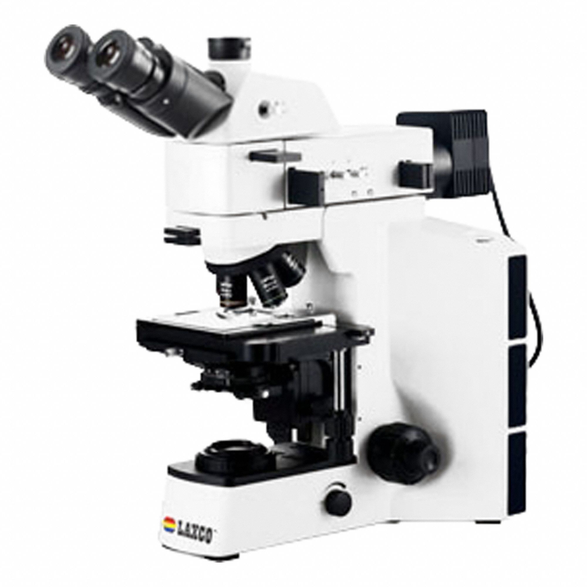 LAXCO, INC Microscope: Compound, Trinocular, 5X to 100X, 22 mm Optical Field of View, 18 in x 20 in (MPN LMC4-MT7). Key specifications — Stand Type: Compound/Upright; Base Dimensions: 18 in x 20 in; Brand: LAXCO, INC; Eyepiece Protractor: No; Maximum Magnification Capability: 100X; Optical Magnification: 5X to 100X; Working Distance: Infinite.