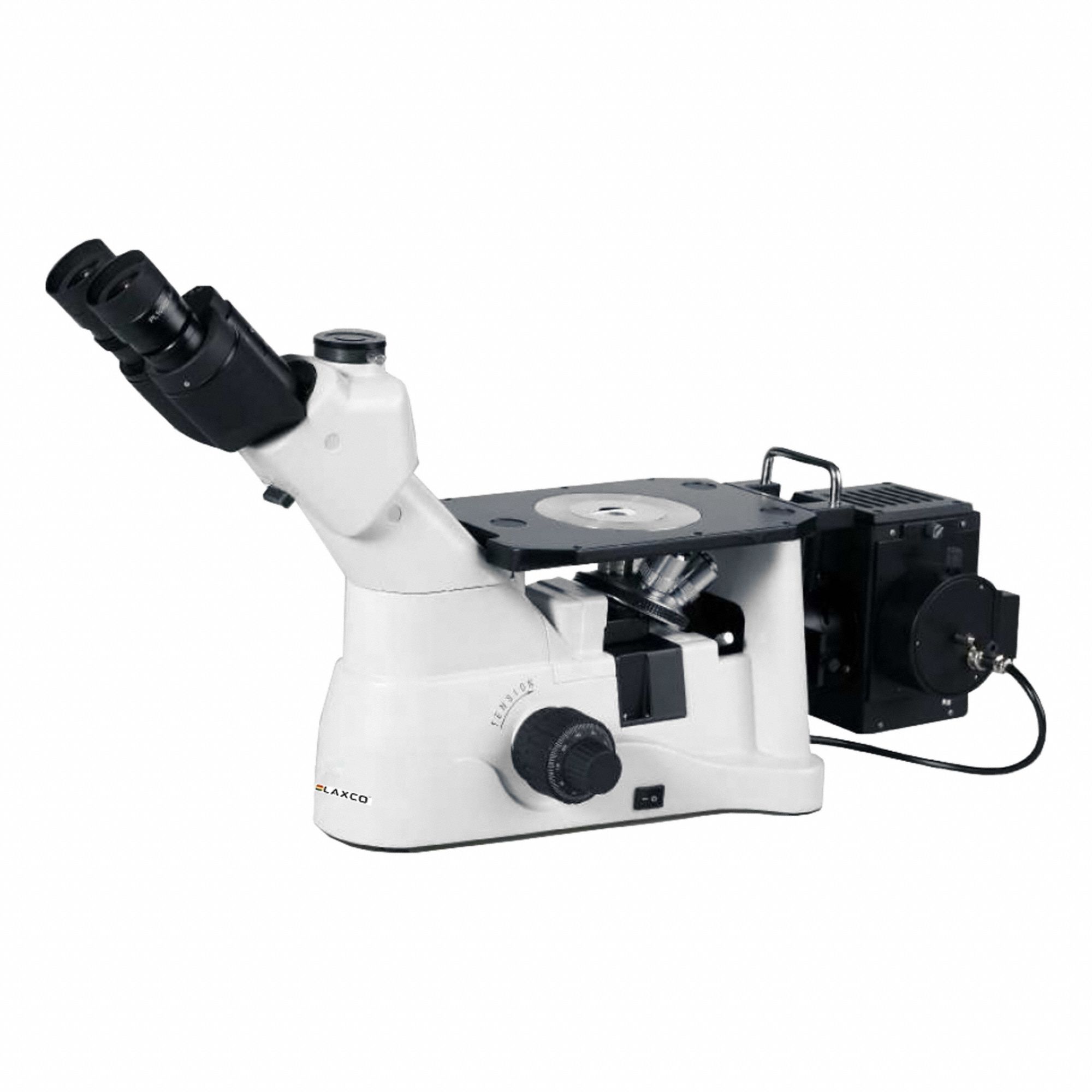 LAXCO, INC Microscope: Compound, Trinocular, 5X to 50X, 22 mm Optical Field of View, Inverted, 72mm (MPN LMI3-MT). Key specifications — Stand Type: Inverted; Base Dimensions: 26 in x 32 in; Brand: LAXCO, INC; Eyepiece Protractor: No; Maximum Magnification Capability: 50X; Optical Magnification: 5X to 50X; Working Distance: 72mm.