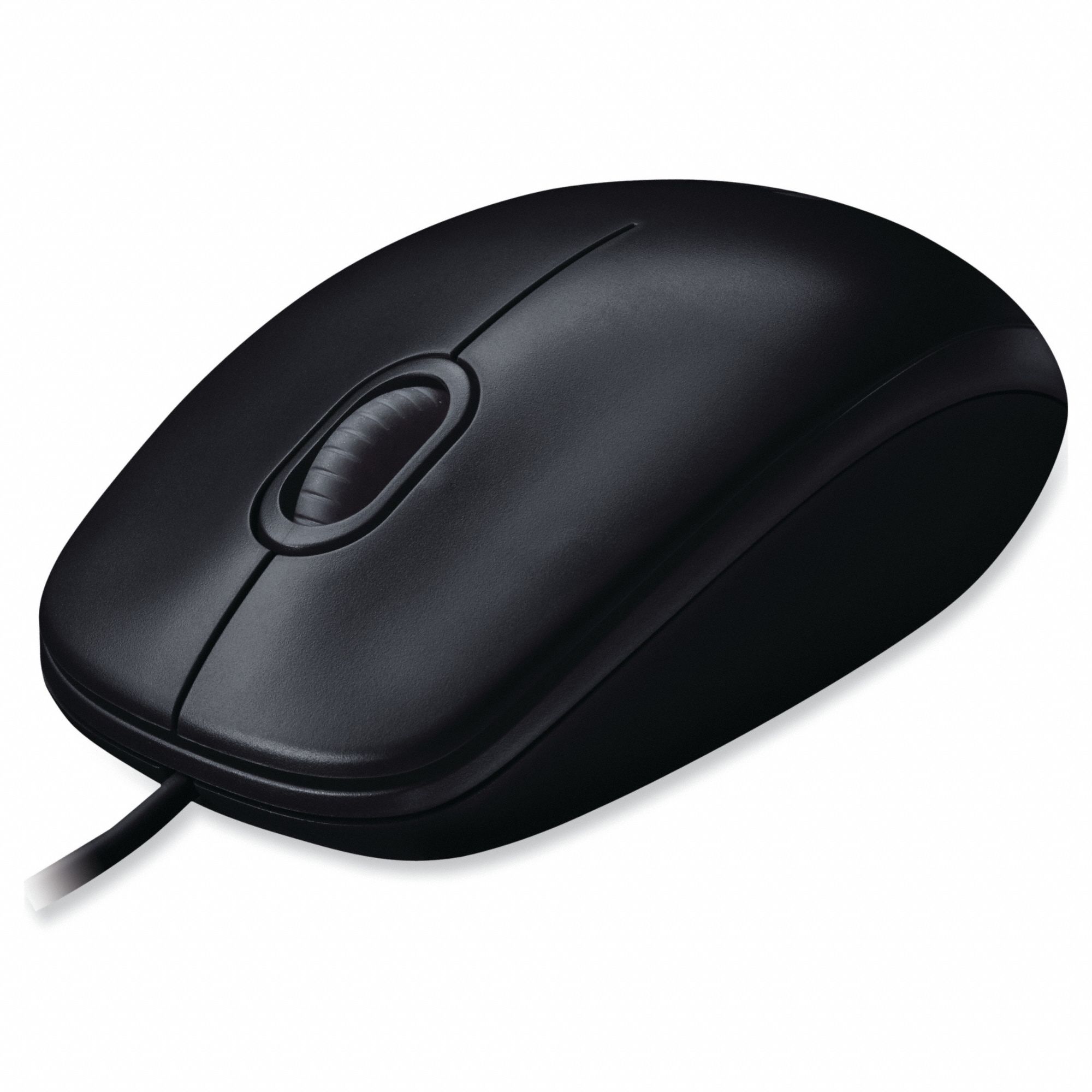 Mouse: Corded, USB Connection, Black, 3 Buttons, 6 ft Cable Lg