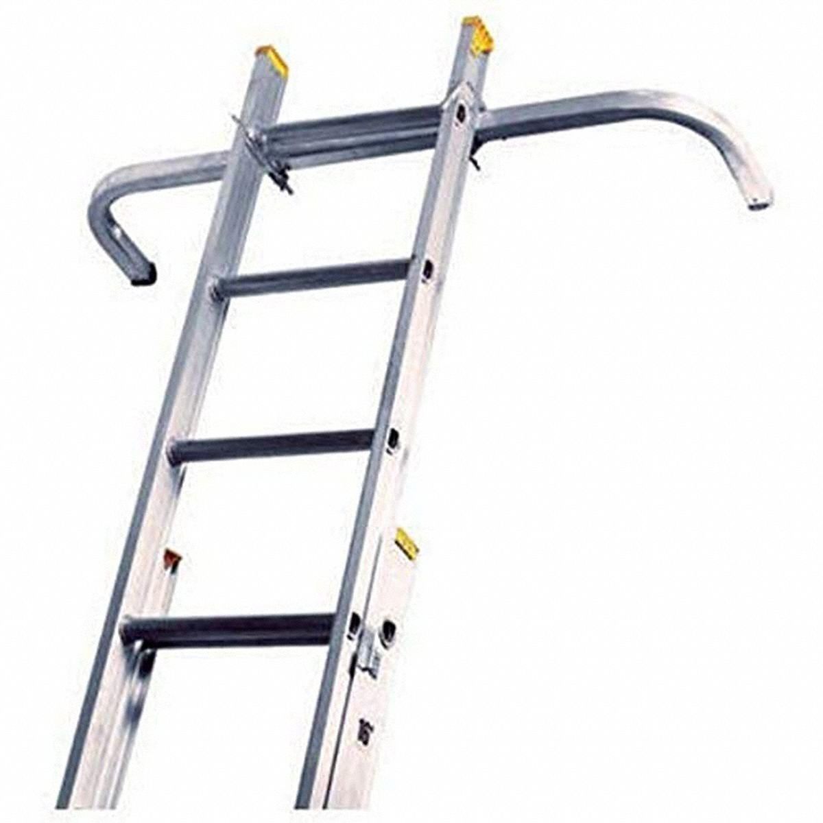 Ladder Accessories: For Extension Ladders, 12.5 in Overall Lg, Aluminum/Rubber
