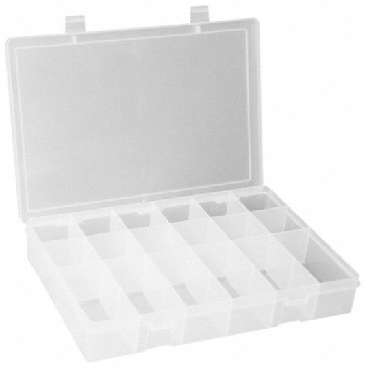 DURHAM MFG, 13 1/8 in x 2 3/8 in, Clear, Compartment Box - 15V209|LP18 ...