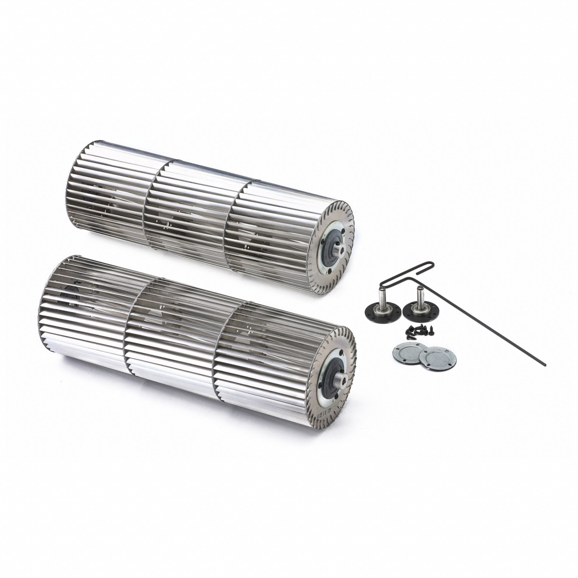 Blower Wheel: Forward-Curved, 4 1/2 in Dia, CW/CCW, Aluminum Wheel, 1/4 in Bore, Convex, Tabbed