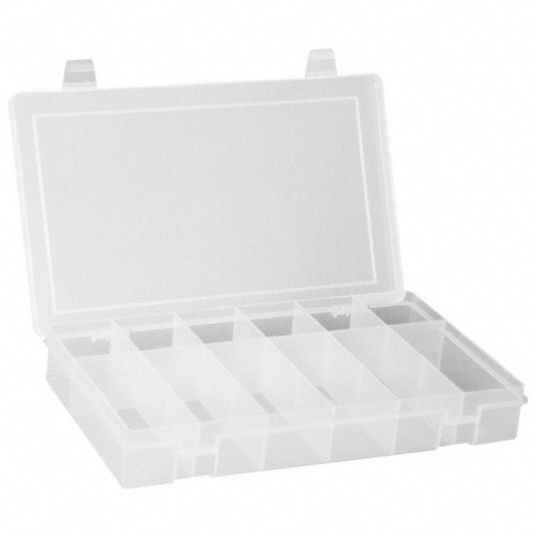 DURHAM MFG, 13 1/8 in x 2 3/8 in, Clear, Compartment Box - 15V206|LP6 ...