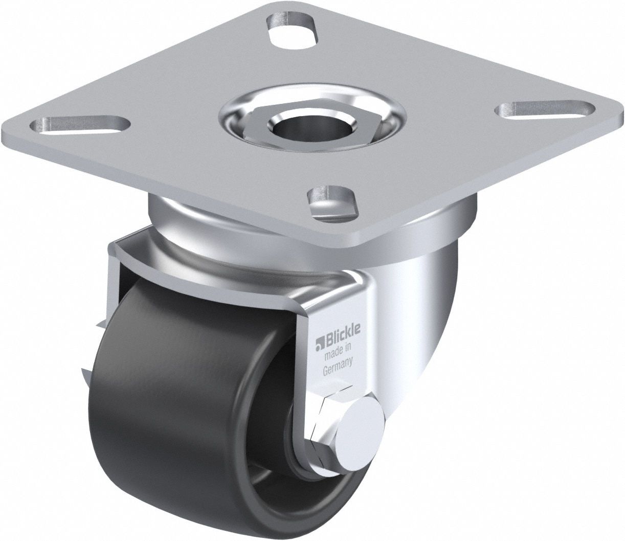 Plate Caster: Swivel, No Brake, 35 mm Wheel Dia, 25 mm Wheel Wd, 52 mm Mounting Ht