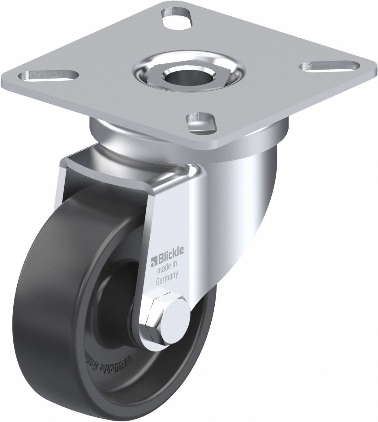 Plate Caster: Swivel, No Brake, 51 mm Wheel Dia, 17 mm Wheel Wd, 71 mm Mounting Ht