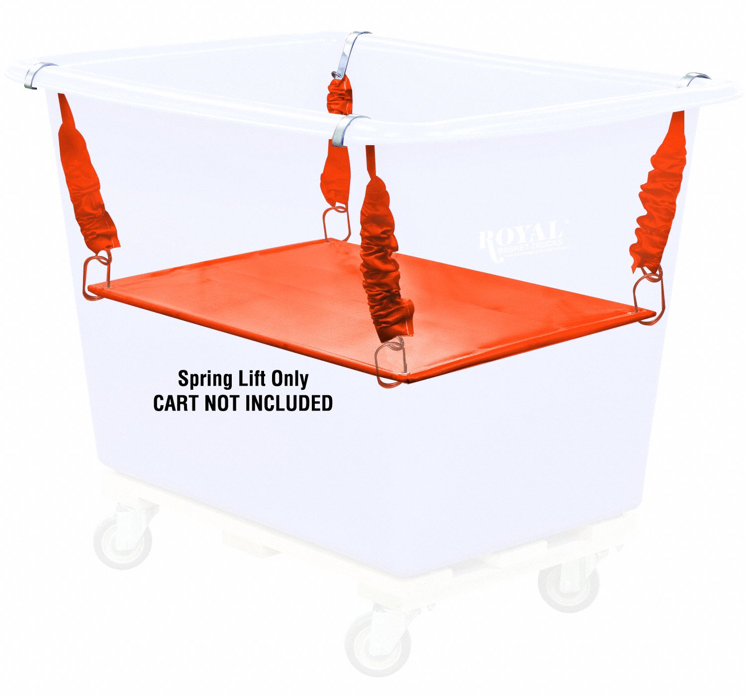 Poly Spring Lift: Orange, 23 lb Load Capacity, 37 1/2 in Overall Lg, All-Purpose