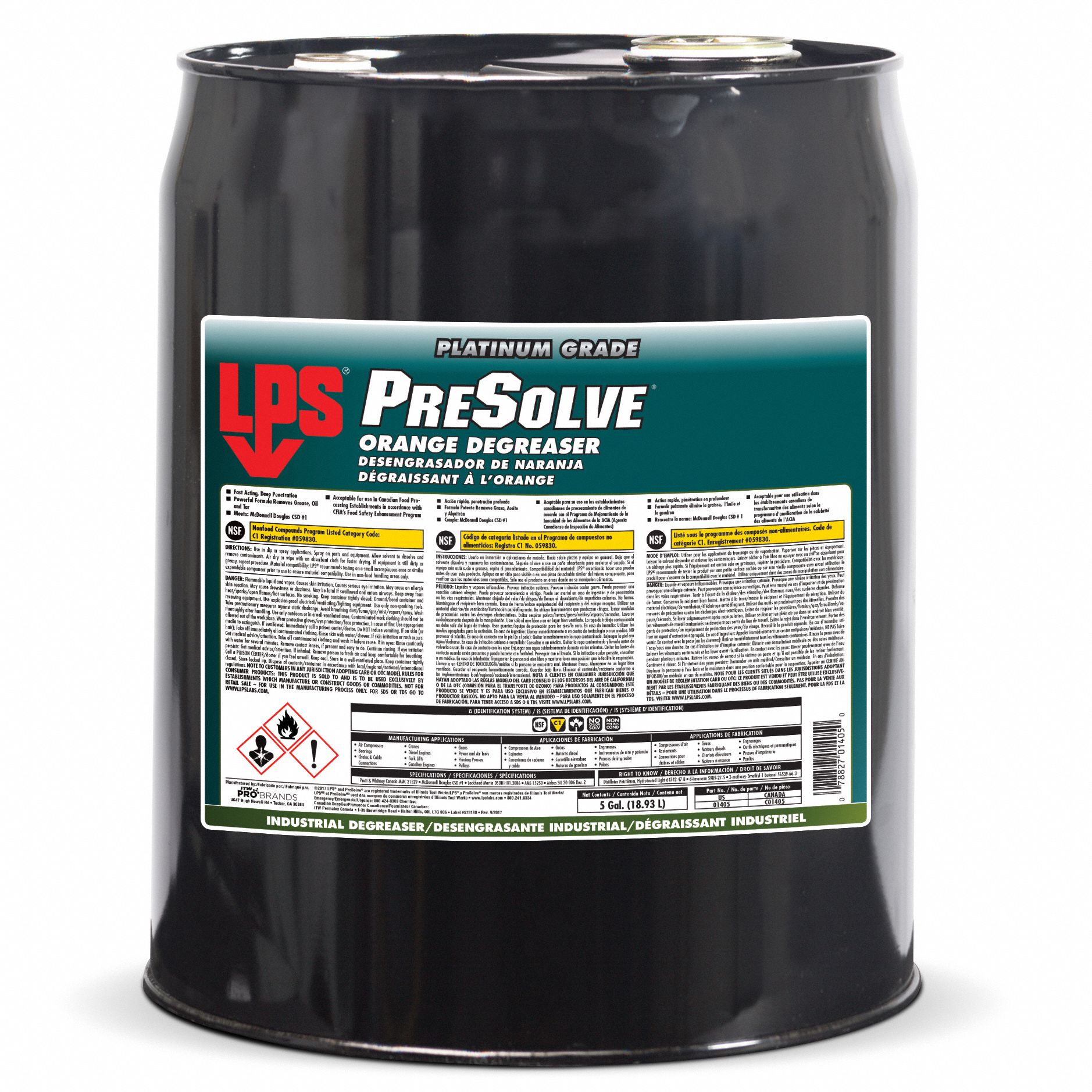 DEGREASER PRESOLVE CLEANER 5 GAL