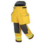 TURNOUT PANTS, YELLOW, 48 X 30 IN, 3 IN REFLECTIVE TRIM, ARAMID, HOOK AND LOOP/SNAP