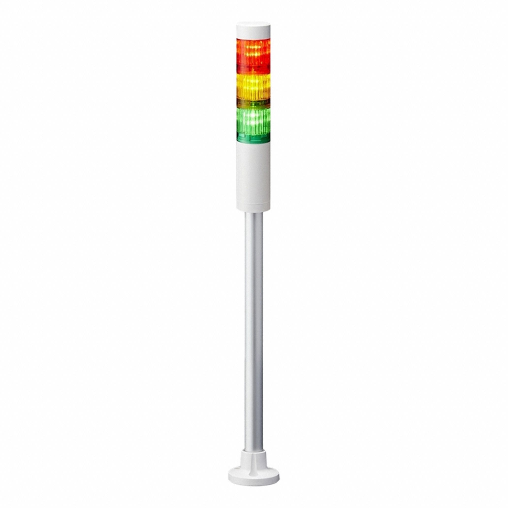 Tower Light Assembly: 3 Tier, No Sounder Tier, IP65, Amber/Green/Red, Direct Wire, Steady