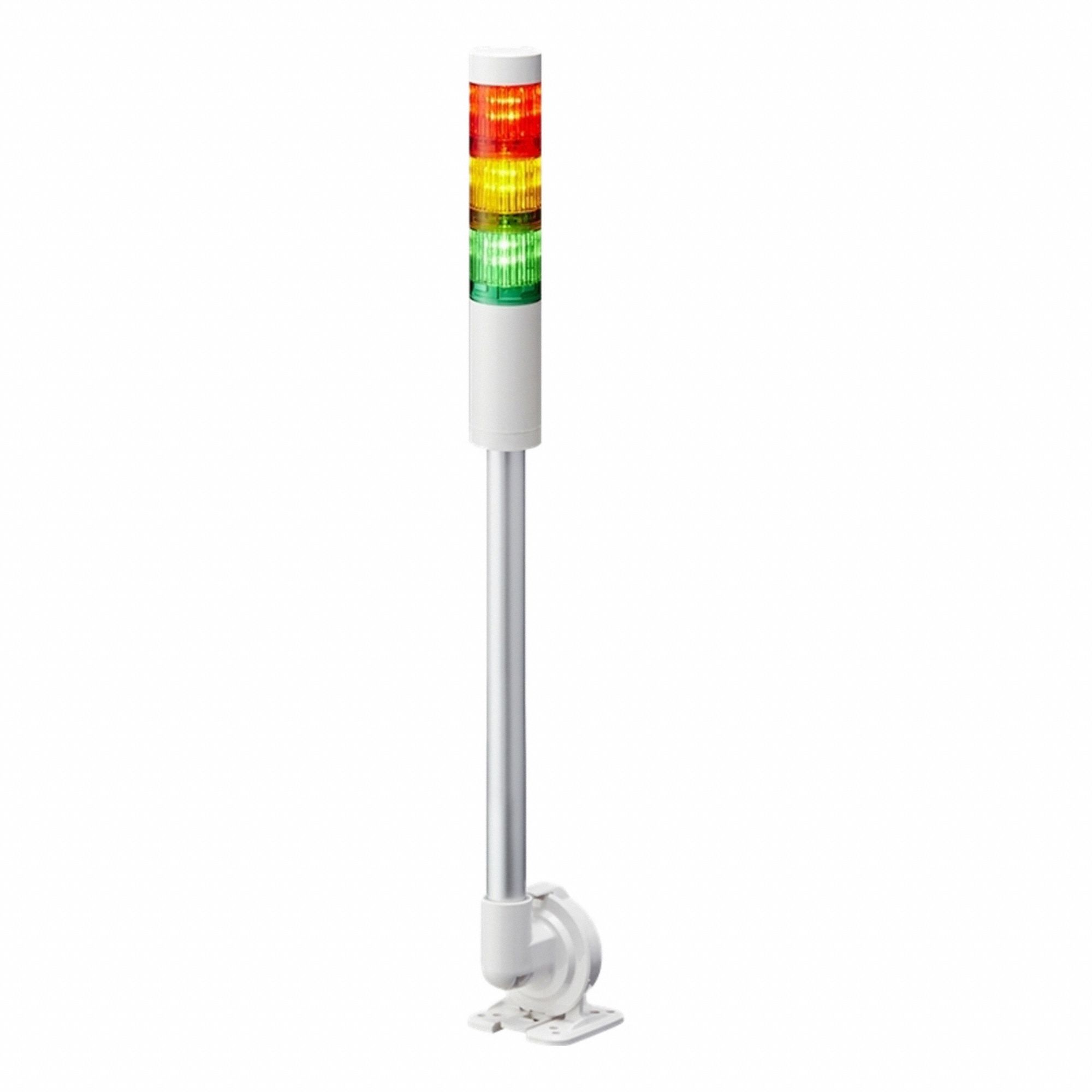 Tower Light Assembly: 3 Tier, No Sounder Tier, IP65, Amber/Green/Red, Direct Wire, Steady