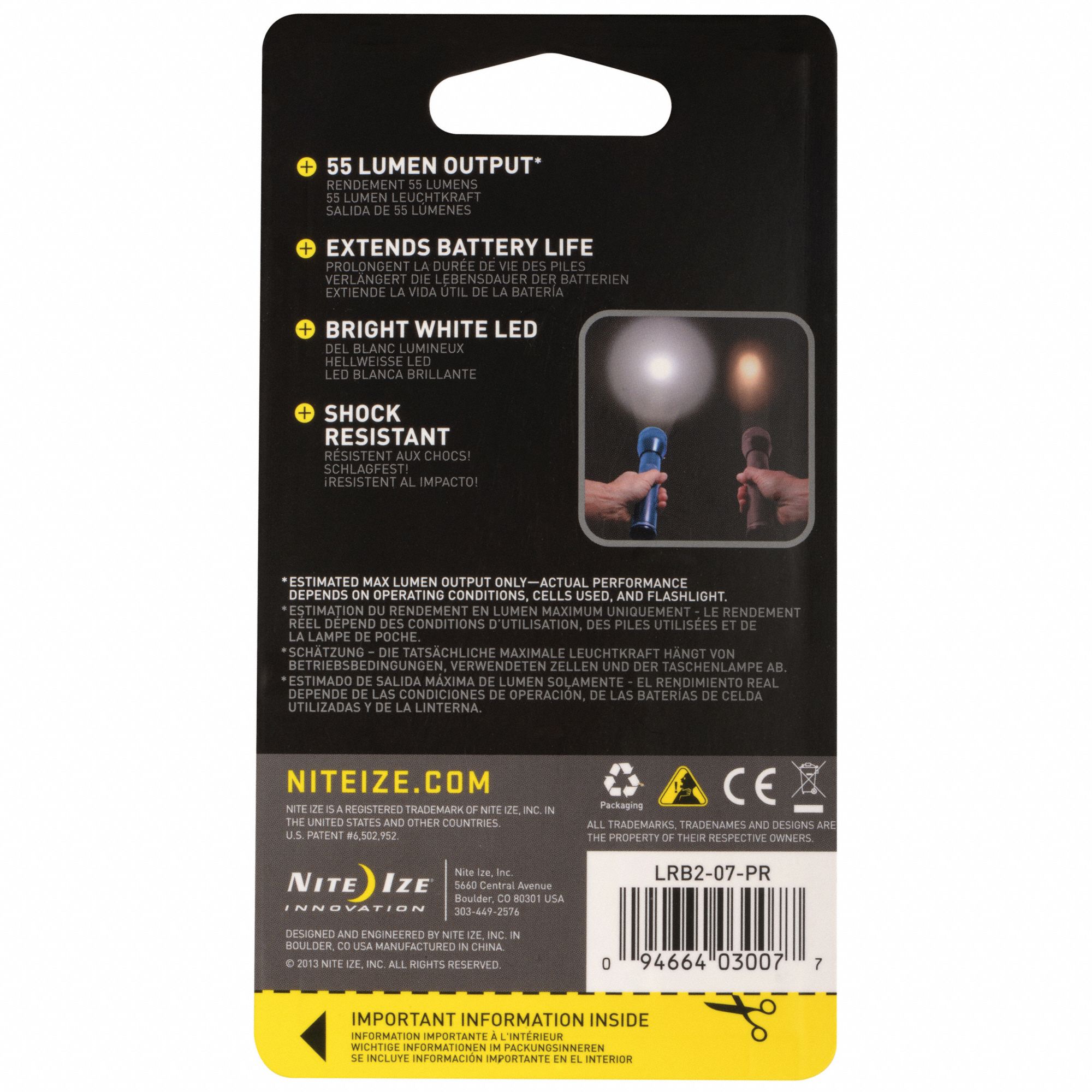 NITE IZE Replacement Flashlight Bulb, 55 Lumens LED, Universal, LRB2