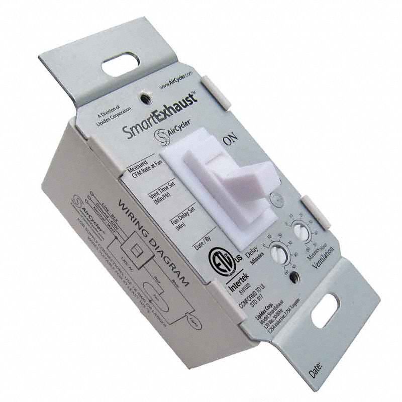 Speed Control: White, 20 to 40 min Timer, Toggle, 120V AC, Speed Control