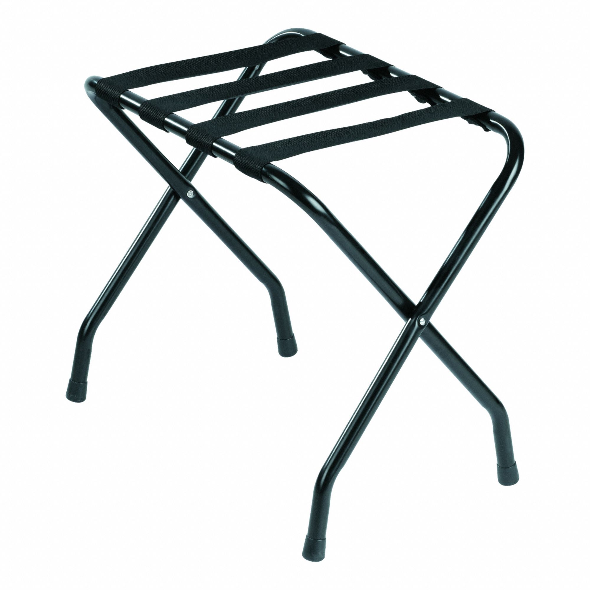 Folding Luggage Rack: 500 lb Load Capacity, Black, Steel, 20 in Overall Ht