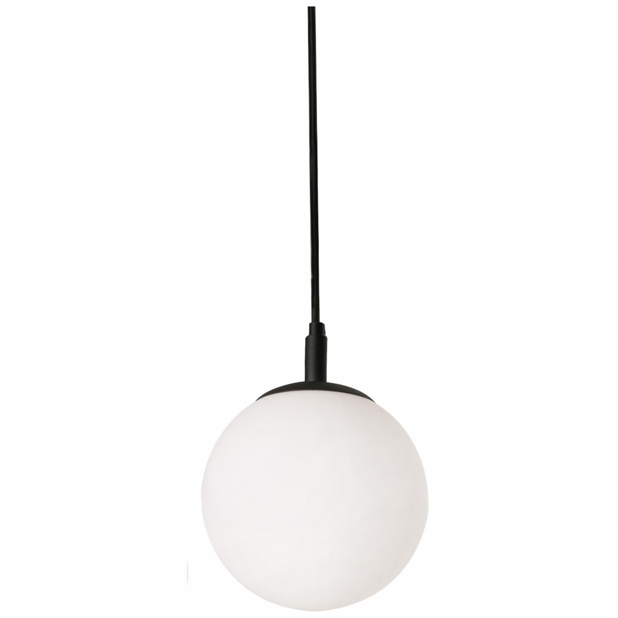 Pendant: 7 1/8 in Dia, 7 1/8 in Ht, Black, 60 W, 120V AC, Dimmable