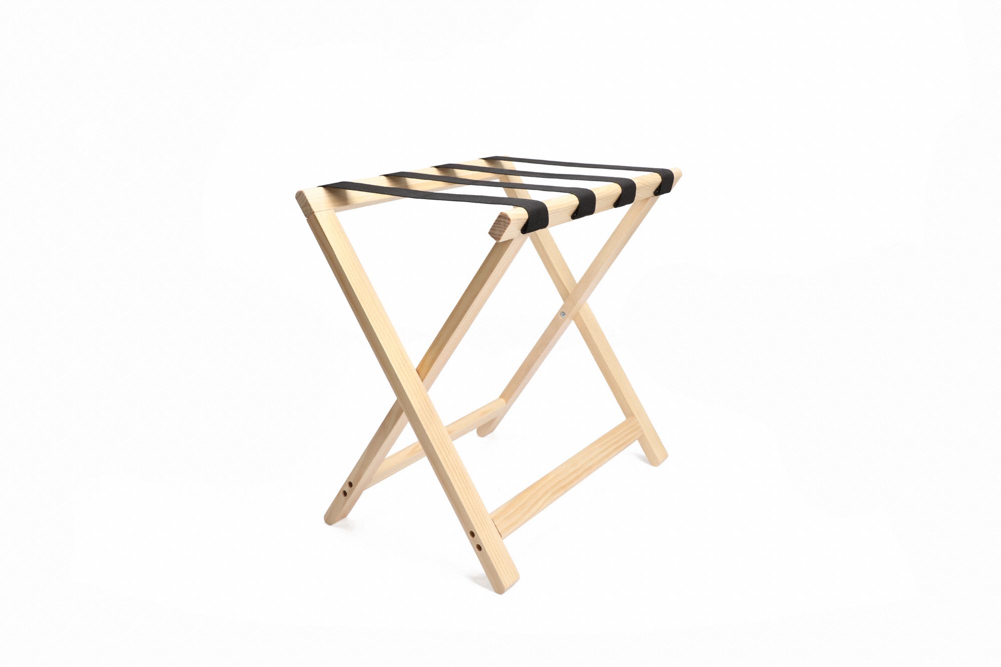 Folding Luggage Rack: 75 lb Load Capacity, Natural, Wood, 20 in Overall Ht