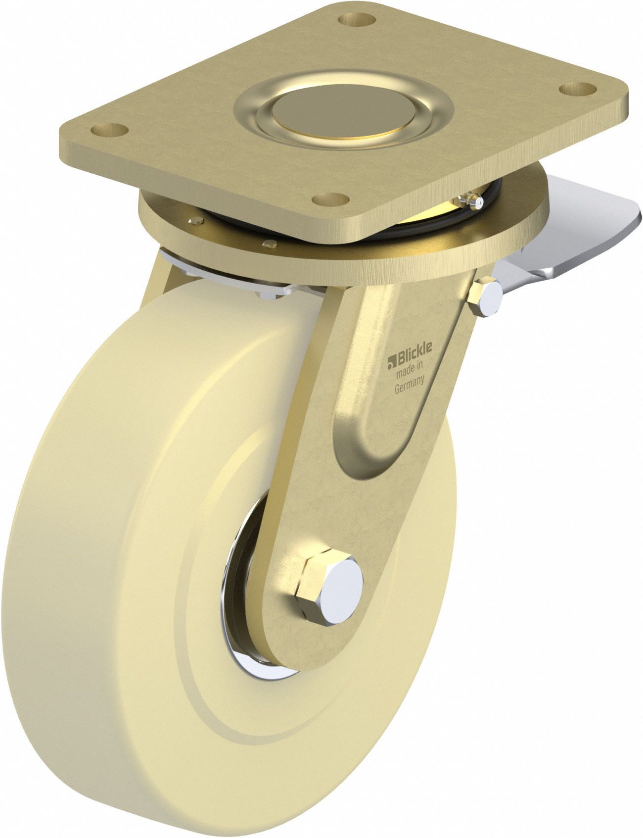 Plate Caster, Swivel, 10 1/16"H