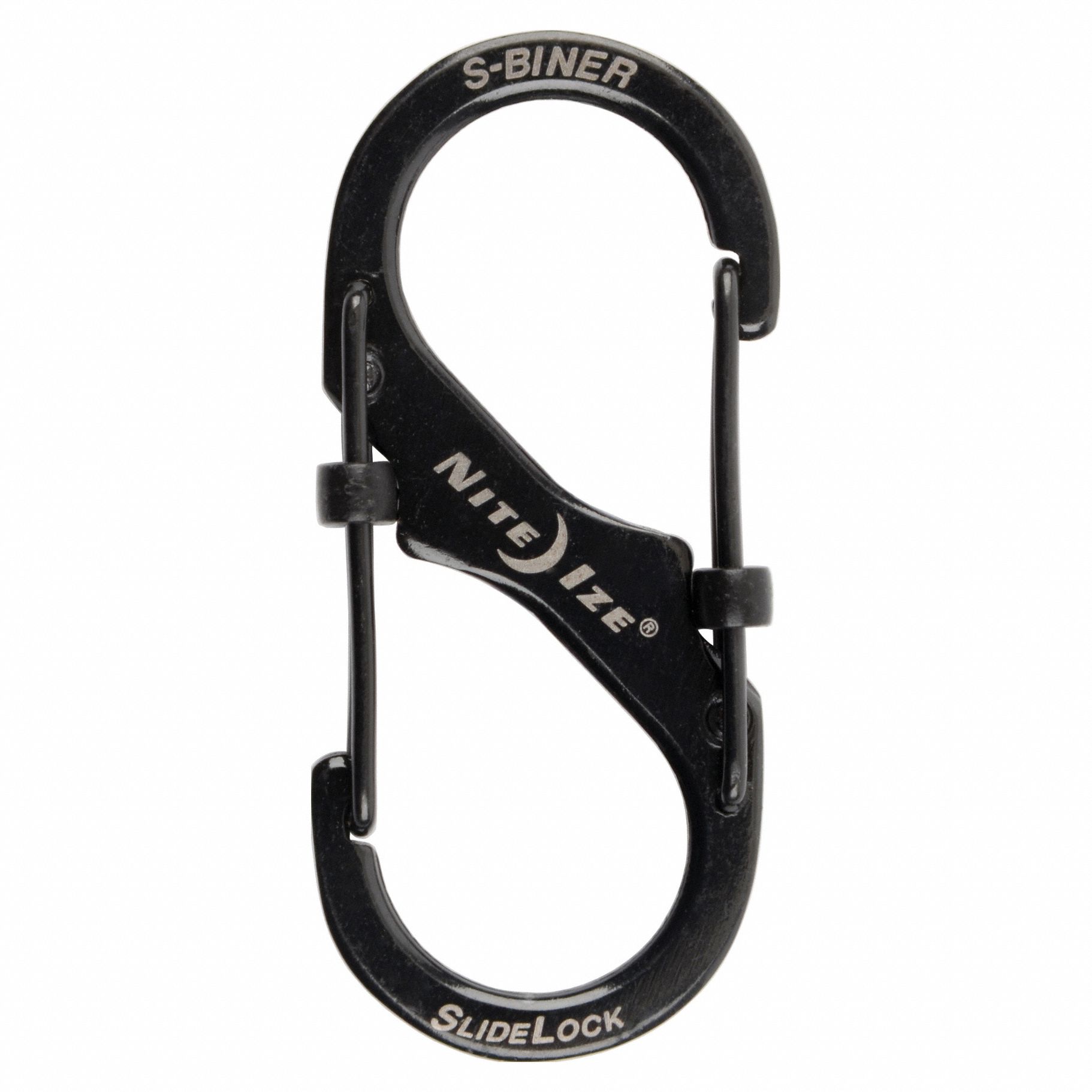 Double Carabiner: 10 lb Working Load Limit, Wire Gate, Stainless Steel, 2 in Overall Lg